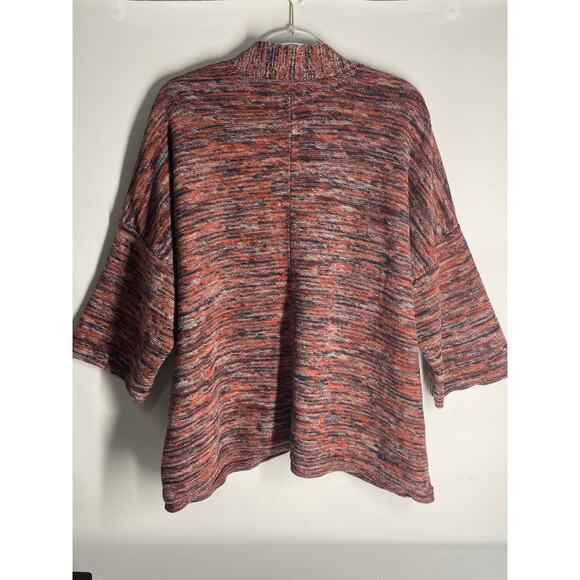 J. Jill Colorful Cotton Knit 3/4 Sleeve Boxy Fit Sweater Kimono Top Size XL - Picture 5 of 6